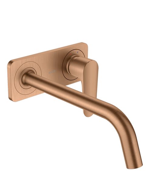 AXOR-HG-AXOR-Citterio-M-Einhebel-Waschtischmischer-Unterputz-fuer-Wandmontage-mit-Auslauf-227-mm-und-Platte-Brushed-Bronze-34115140 gallery number 1